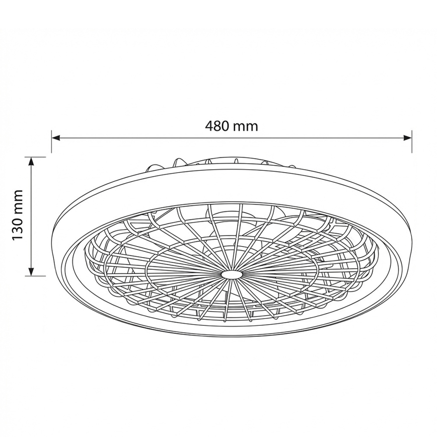 Brilagi - dimbar LED-takfläkt, 40 W, 230 V, 3000–6500 K, Ø 48 cm, vit + fjärrkontroll