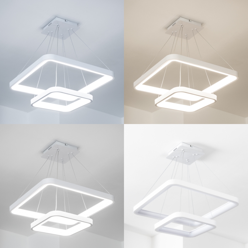 Brilagi - Dimmbar LED-pendellampa FALCON SLIM LED/78W/230V 3000-6500K 50x50 cm vit + fjärrkontroll