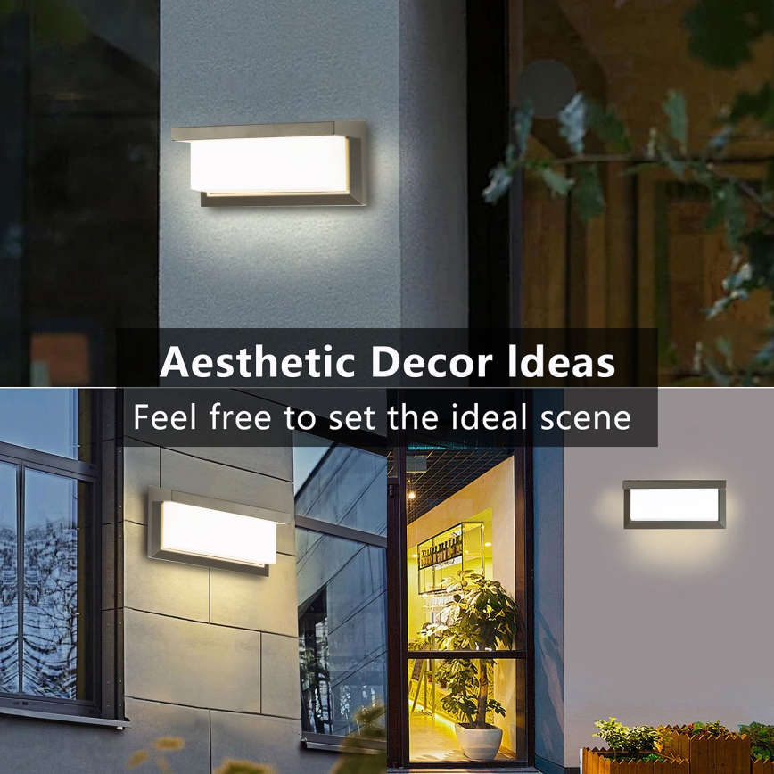 Brilagi - LED-dimbar utomhusvägglampa BRICKY 1xE27/6W/230V 2700-6500K IP54 grå