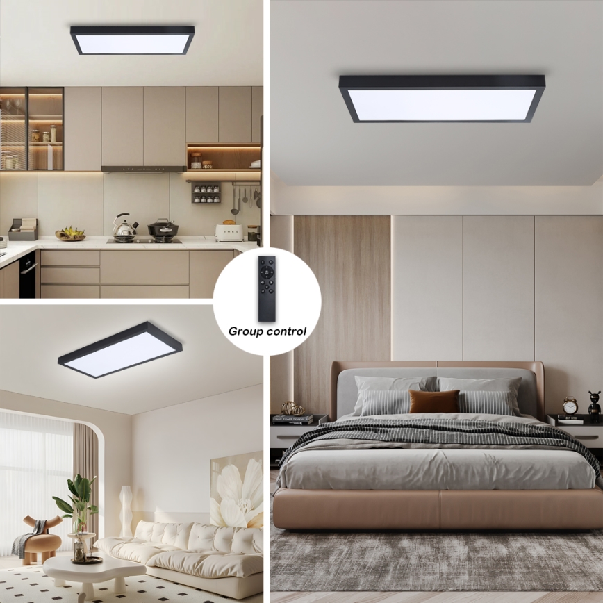 Brilagi - LED dimbar badrumsarmatur FRAME SMART LED/30W/230V 30x60 cm 3000-6000K  IP44 svart  + fjärrkontroll