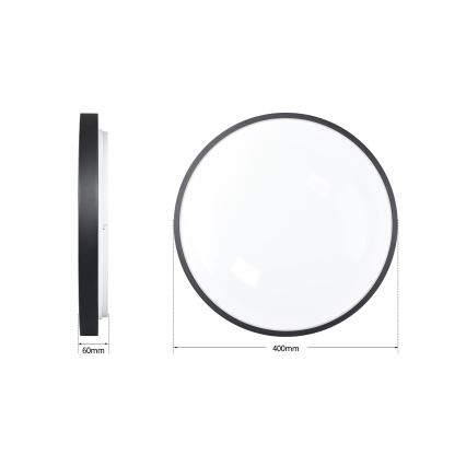 Brilagi - Dimbart LED-takarmatur GLASS POOL DOUBLE LED/48W/230V 3000-6000K 40 cm svart + fjärrkontroll