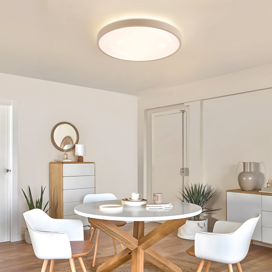 Brilagi - Dimbar LED-takarmatur GLASS POOL DOUBLE LED/60W/230V 3000-6000K 50 cm beige + fjärrkontroll