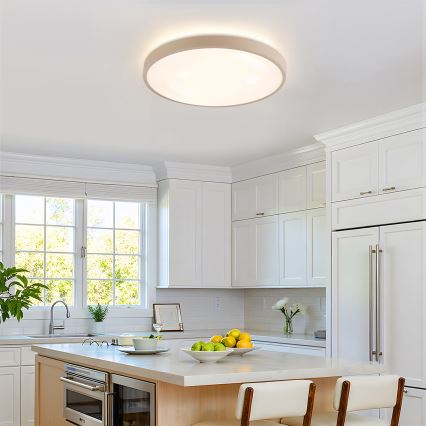 Brilagi - Dimbar LED-takarmatur GLASS POOL DOUBLE LED/60W/230V 3000-6000K 50 cm beige + fjärrkontroll