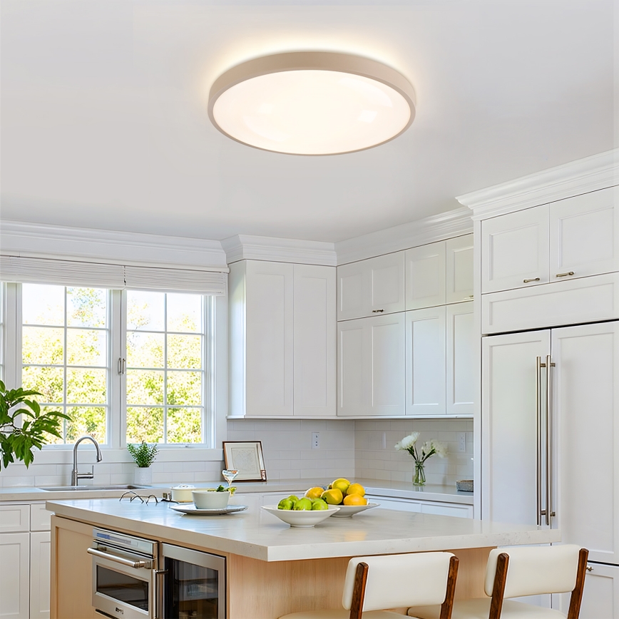 Brilagi - Dimbar LED-takarmatur GLASS POOL DOUBLE LED/60W/230V 3000-6000K 50 cm beige + fjärrkontroll