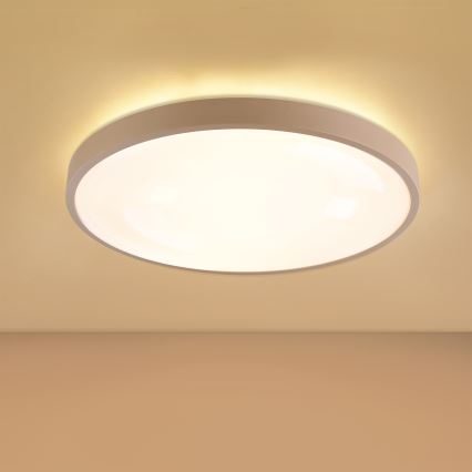 Brilagi - Dimbar LED-takarmatur GLASS POOL DOUBLE LED/60W/230V 3000-6000K 50 cm beige + fjärrkontroll