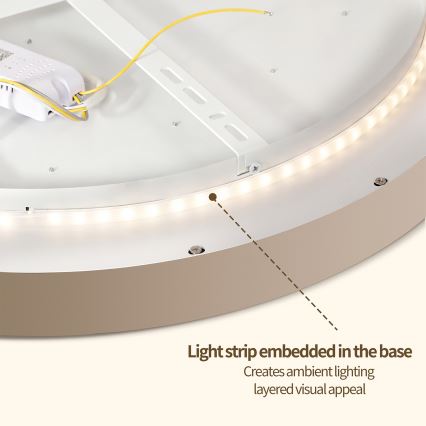 Brilagi - Dimbar LED-takarmatur GLASS POOL DOUBLE LED/60W/230V 3000-6000K 50 cm beige + fjärrkontroll