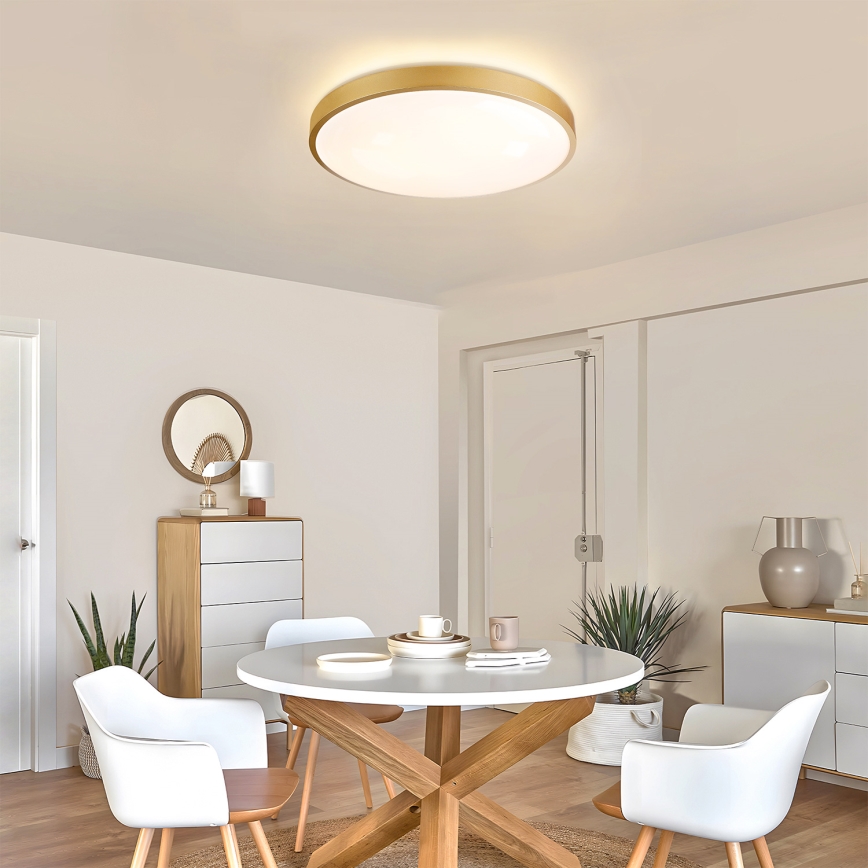 Brilagi - dimbar LED-taklampa GLASS POOL DOUBLE LED/60W/230V 3000-6000K 50 cm, guld + fjärrkontroll