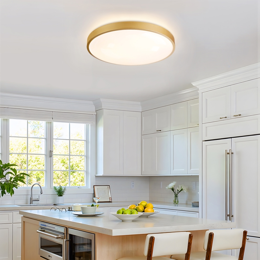 Brilagi - dimbar LED-taklampa GLASS POOL DOUBLE LED/60W/230V 3000-6000K 50 cm, guld + fjärrkontroll