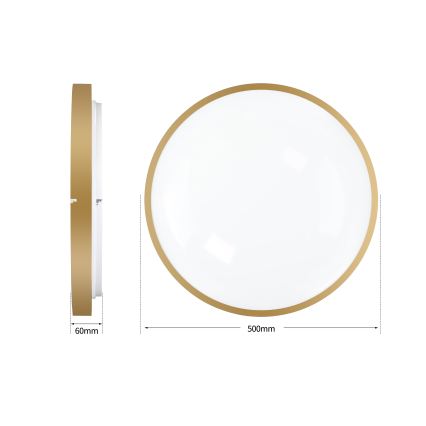 Brilagi - dimbar LED-taklampa GLASS POOL DOUBLE LED/60W/230V 3000-6000K 50 cm, guld + fjärrkontroll