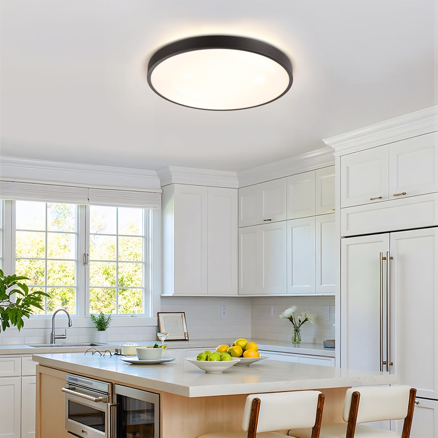 Brilagi - LED dimbar taklampa GLASS POOL DOUBLE LED/60W/230V 3000-6000K 50 cm svart + fjärrkontroll