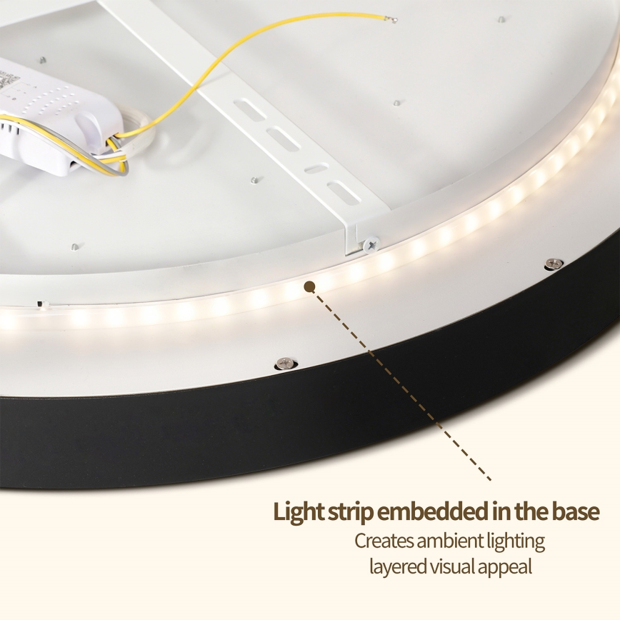 Brilagi - LED dimbar taklampa GLASS POOL DOUBLE LED/60W/230V 3000-6000K 50 cm svart + fjärrkontroll