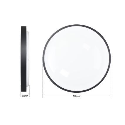 Brilagi - LED dimbar taklampa GLASS POOL DOUBLE LED/60W/230V 3000-6000K 50 cm svart + fjärrkontroll