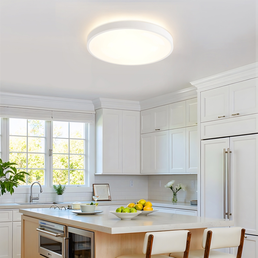 Brilagi - Dimbart LED-taklampa GLASS POOL DOUBLE LED/60W/230V 3000–6000K 50 cm vit + fjärrkontroll