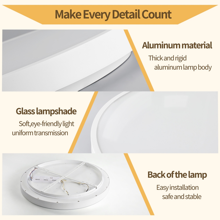 Brilagi - Dimbart LED-taklampa GLASS POOL DOUBLE LED/60W/230V 3000–6000K 50 cm vit + fjärrkontroll