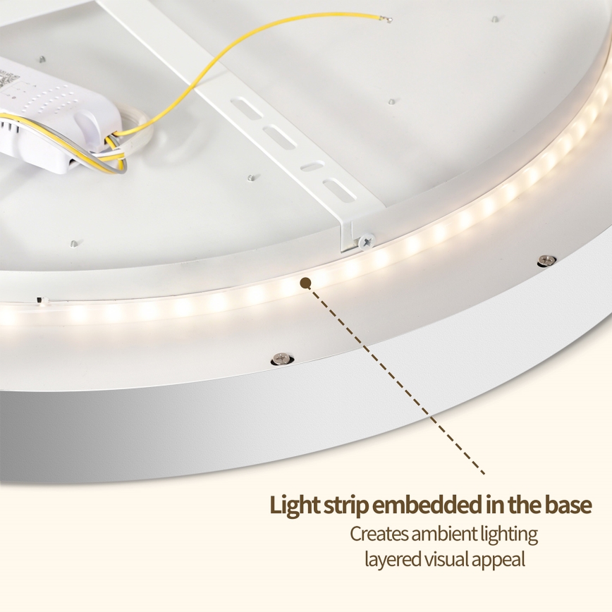 Brilagi - Dimbart LED-taklampa GLASS POOL DOUBLE LED/60W/230V 3000–6000K 50 cm vit + fjärrkontroll