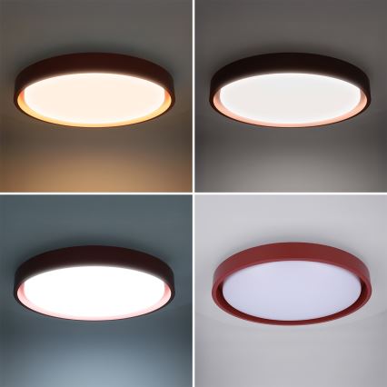 Brilagi - Dimbart LED-taklampa MATTEO LED/48W/230V 3000-6500K Ø 41 cm röd + fjärrkontroll