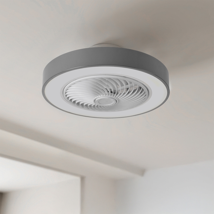 Brilagi - Dimmbar LED-taklampa med fläkt LED/38W/230V 3000-6500K 3000-6500K Ø 50 cm grå + fjärrkontroll