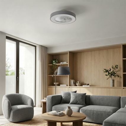 Brilagi - Dimmbar LED-taklampa med fläkt LED/38W/230V 3000-6500K 3000-6500K Ø 50 cm grå + fjärrkontroll
