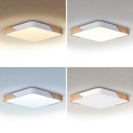 Brilagi - LED dimmbar taklampa PILANA LED/60W/230V 3000-6500K ek/vit 56x56 cm + fjärrkontroll