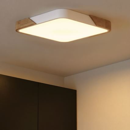 Brilagi - LED dimmbar taklampa PILANA LED/60W/230V 3000-6500K ek/vit 56x56 cm + fjärrkontroll