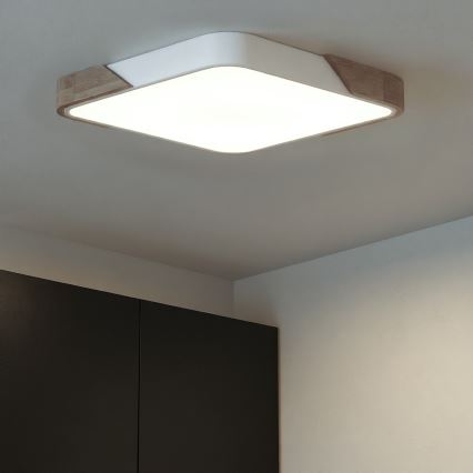 Brilagi - LED dimmbar taklampa PILANA LED/60W/230V 3000-6500K ek/vit 56x56 cm + fjärrkontroll
