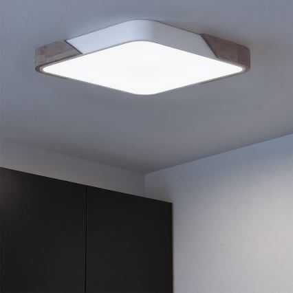 Brilagi - LED dimmbar taklampa PILANA LED/60W/230V 3000-6500K ek/vit 56x56 cm + fjärrkontroll