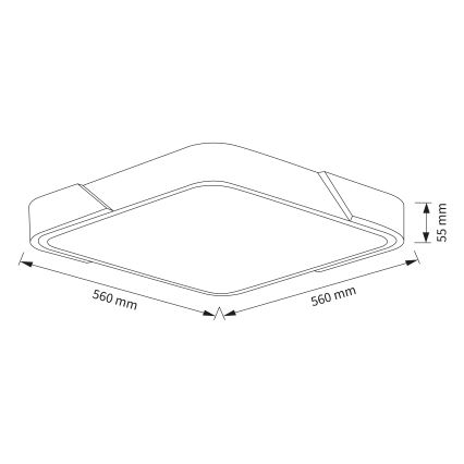 Brilagi - LED dimmbar taklampa PILANA LED/60W/230V 3000-6500K ek/vit 56x56 cm + fjärrkontroll
