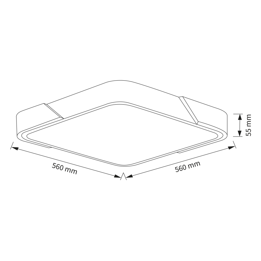 Brilagi - LED dimmbar taklampa PILANA LED/60W/230V 3000-6500K ek/vit 56x56 cm + fjärrkontroll