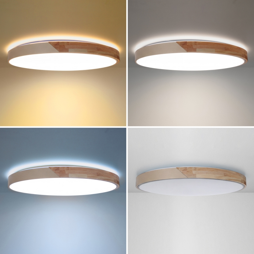 BRILAGI - Dimmbar LED-takarmatur PILANA LED/72W/230V 3000-6500K ek/beige Ø 80 cm + fjärrkontroll