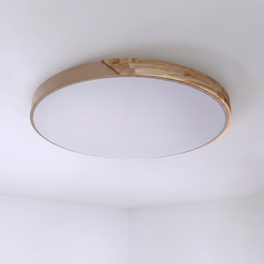 BRILAGI - Dimmbar LED-takarmatur PILANA LED/72W/230V 3000-6500K ek/beige Ø 80 cm + fjärrkontroll