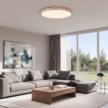 BRILAGI - Dimmbar LED-takarmatur PILANA LED/72W/230V 3000-6500K ek/beige Ø 80 cm + fjärrkontroll