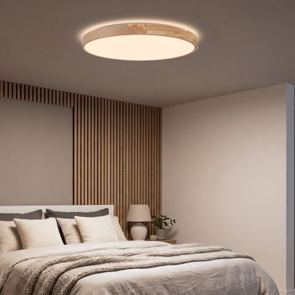 BRILAGI - Dimmbar LED-takarmatur PILANA LED/72W/230V 3000-6500K ek/beige Ø 80 cm + fjärrkontroll