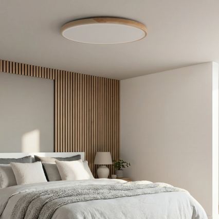 BRILAGI - Dimmbar LED-takarmatur PILANA LED/72W/230V 3000-6500K ek/beige Ø 80 cm + fjärrkontroll