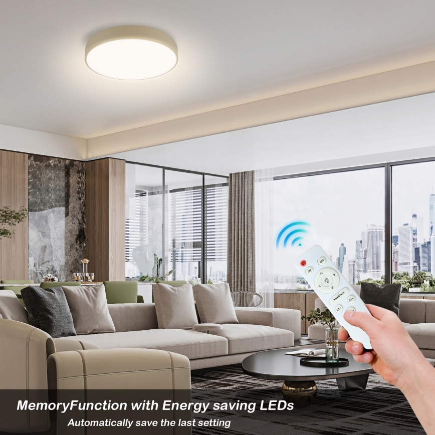 Brilagi - POOL LED dimbar taklampa 36 W / 230 V, 3000–6000 K, Ø 30 cm, beige + fjärrkontroll