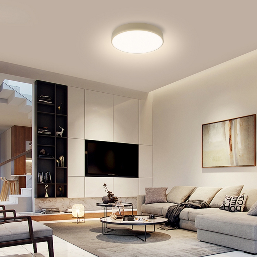 Brilagi - POOL LED dimbar taklampa 36 W / 230 V, 3000–6000 K, Ø 30 cm, beige + fjärrkontroll