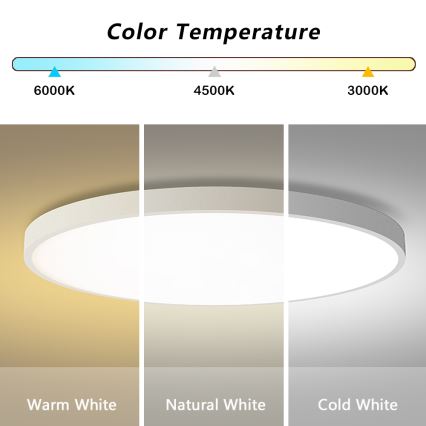 Brilagi - LED-dimmbar taklampa POOL SMART LED/128W/230V 3000-6000K Ø 100 cm Wi-Fi Tuya vit + fjärrkontroll