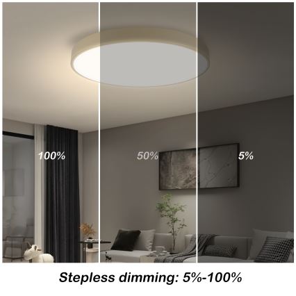 Brilagi - LED dimbar taklampa POOL SMART LED/60W/230V 3000–6000K Ø 50 cm Wi-Fi Tuya beige + fjärrkontroll