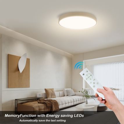 Brilagi - LED dimbar taklampa POOL SMART LED/60W/230V 3000–6000K Ø 50 cm Wi-Fi Tuya beige + fjärrkontroll