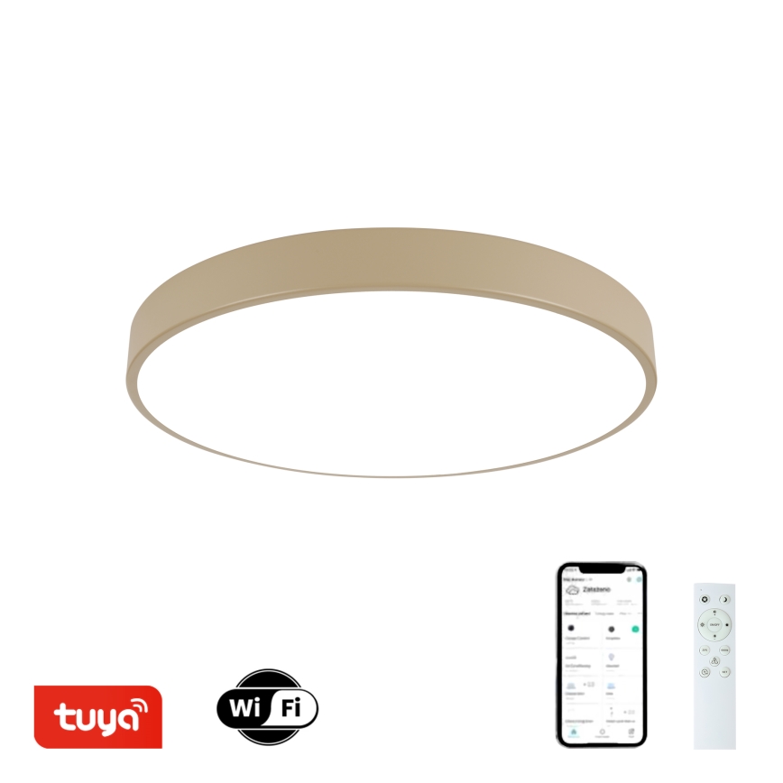 Brilagi - LED dimbar taklampa POOL SMART LED/60W/230V 3000–6000K Ø 50 cm Wi-Fi Tuya beige + fjärrkontroll