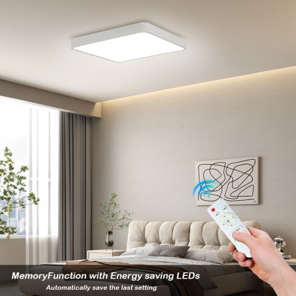 Brilagi - LED dimbar taklampa POOL SQUARE LED/36W/230V 3000-6000K 40x40 cm vit + fjärrkontroll
