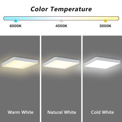 Brilagi - LED dimbar taklampa POOL SQUARE LED/36W/230V 3000-6000K 40x40 cm vit + fjärrkontroll