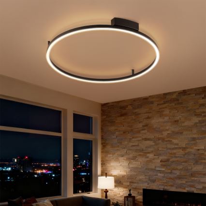 Brilagi - Dimbart LED-taklampa PORTOFINO LED/60W/230V 3000-6000K Ø 80 cm svart + fjärrkontroll