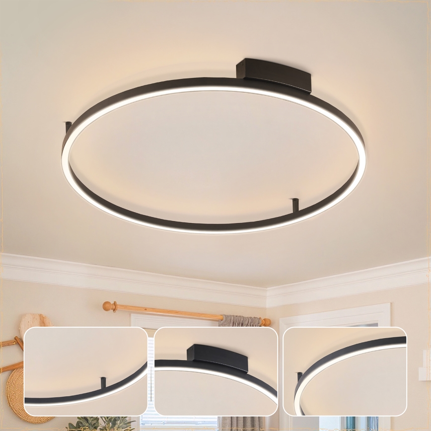 Brilagi - Dimbart LED-taklampa PORTOFINO LED/60W/230V 3000-6000K Ø 80 cm svart + fjärrkontroll