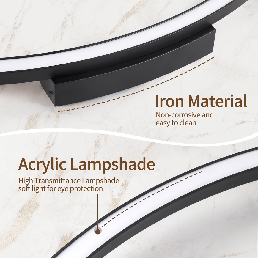 Brilagi - Dimbart LED-taklampa PORTOFINO LED/60W/230V 3000-6000K Ø 80 cm svart + fjärrkontroll