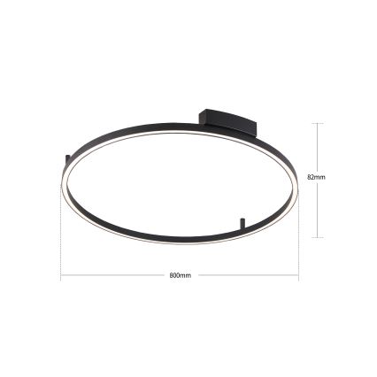 Brilagi - Dimbart LED-taklampa PORTOFINO LED/60W/230V 3000-6000K Ø 80 cm svart + fjärrkontroll