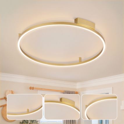 Brilagi - LED-dimbar taklampa PORTOFINO LED/60W/230V 3000-6000K Ø 80 cm guld + fjärrkontroll