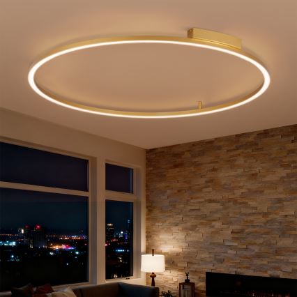 Brilagi - Dimmbar LED-taklampa PORTOFINO LED/85W/230V 3000-6000K Ø 120 cm guld + fjärrkontroll