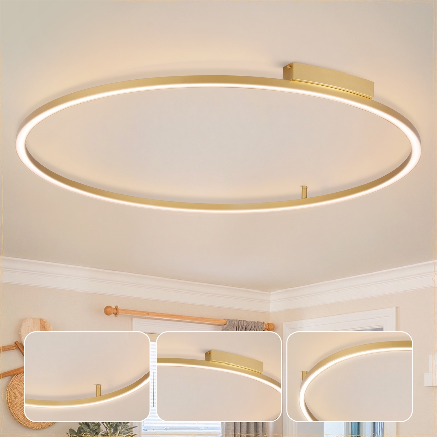 Brilagi - Dimmbar LED-taklampa PORTOFINO LED/85W/230V 3000-6000K Ø 120 cm guld + fjärrkontroll