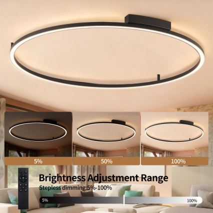Brilagi - LED-dimmbar taklampa PORTOFINO LED/85W/230V 3000-6000K Ø 120 cm svart + fjärrkontroll