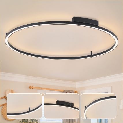 Brilagi - LED-dimmbar taklampa PORTOFINO LED/85W/230V 3000-6000K Ø 120 cm svart + fjärrkontroll
